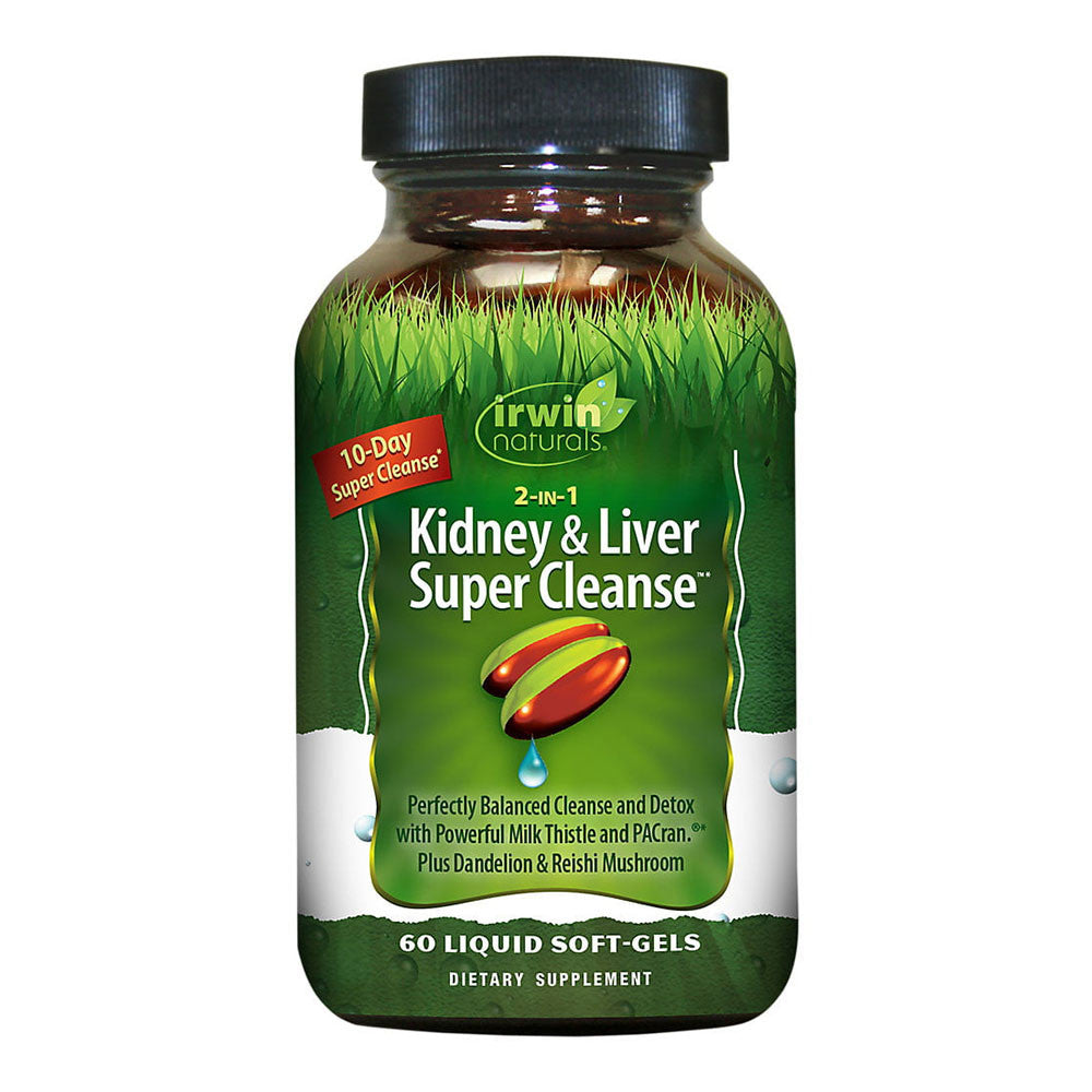 Irwin Naturals 2-in-1 Kidney And Liver Super Cleanse Softgels, 60 Ea